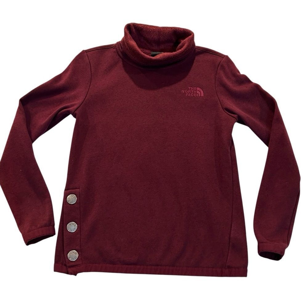 The North Face Burgundy Fleece Lined Cowl Neck Sweatshirt XS